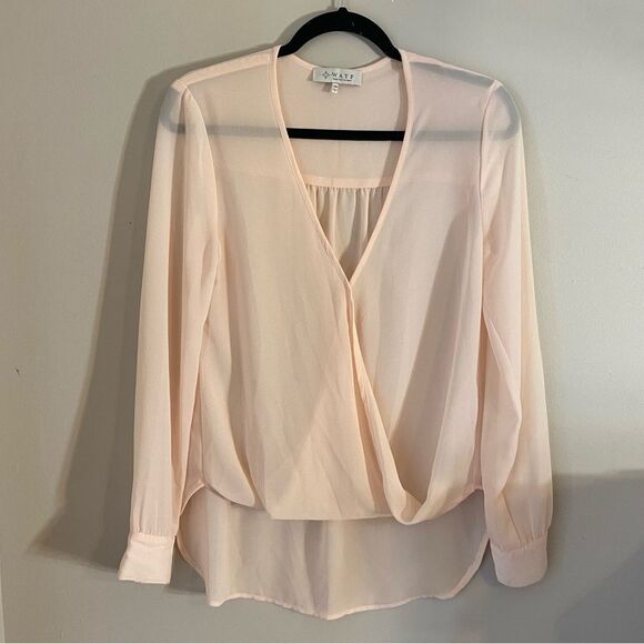 Wayf Soft Blush Wrap Blouse - Picture 1 of 3